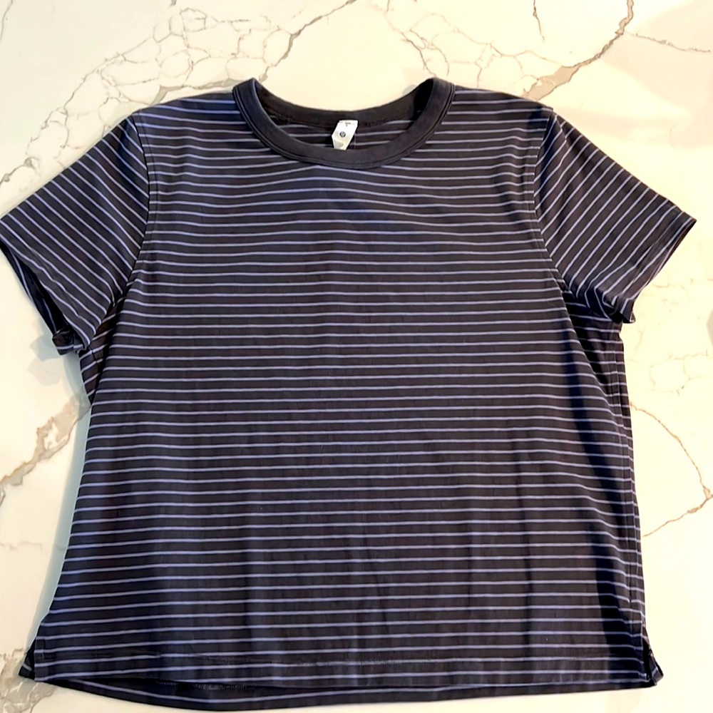 Lululemon navy stripe tee